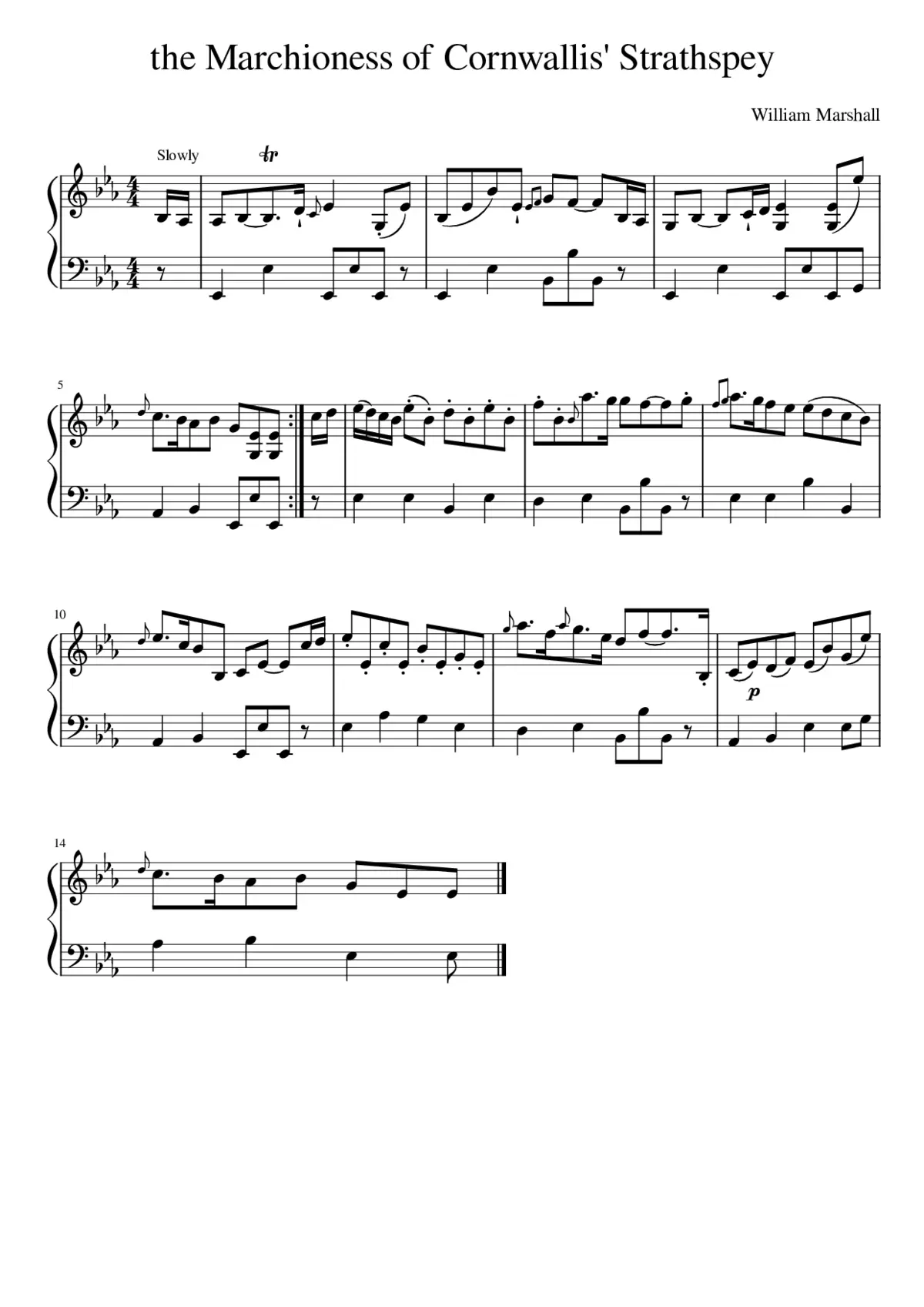 the Marchioness of Cornwallis' Strathspey - Page 1