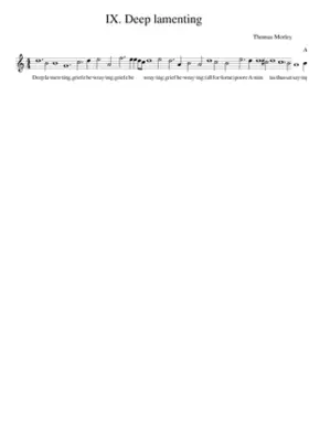 IX. Deep lamenting