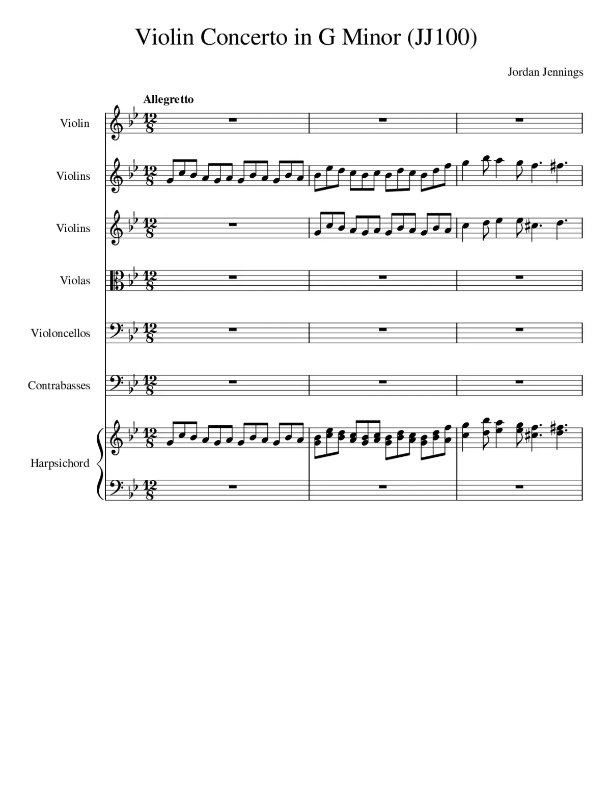(Unfinished) Violin Concerto in G Minor No.4 - Page 1