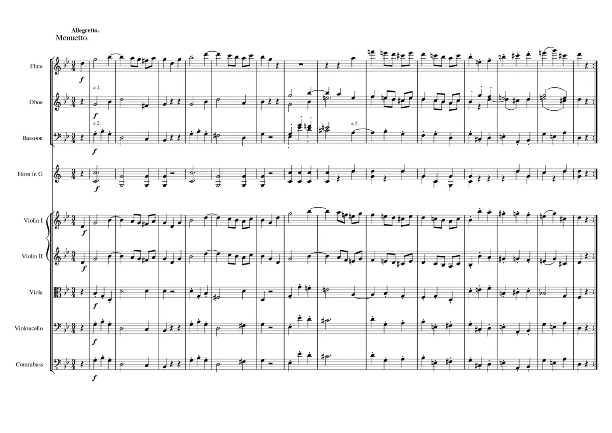 Mozart Symphony No. 40 - III - Menuetto - Page 1