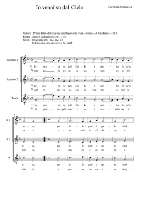 Io venni su dal cielo