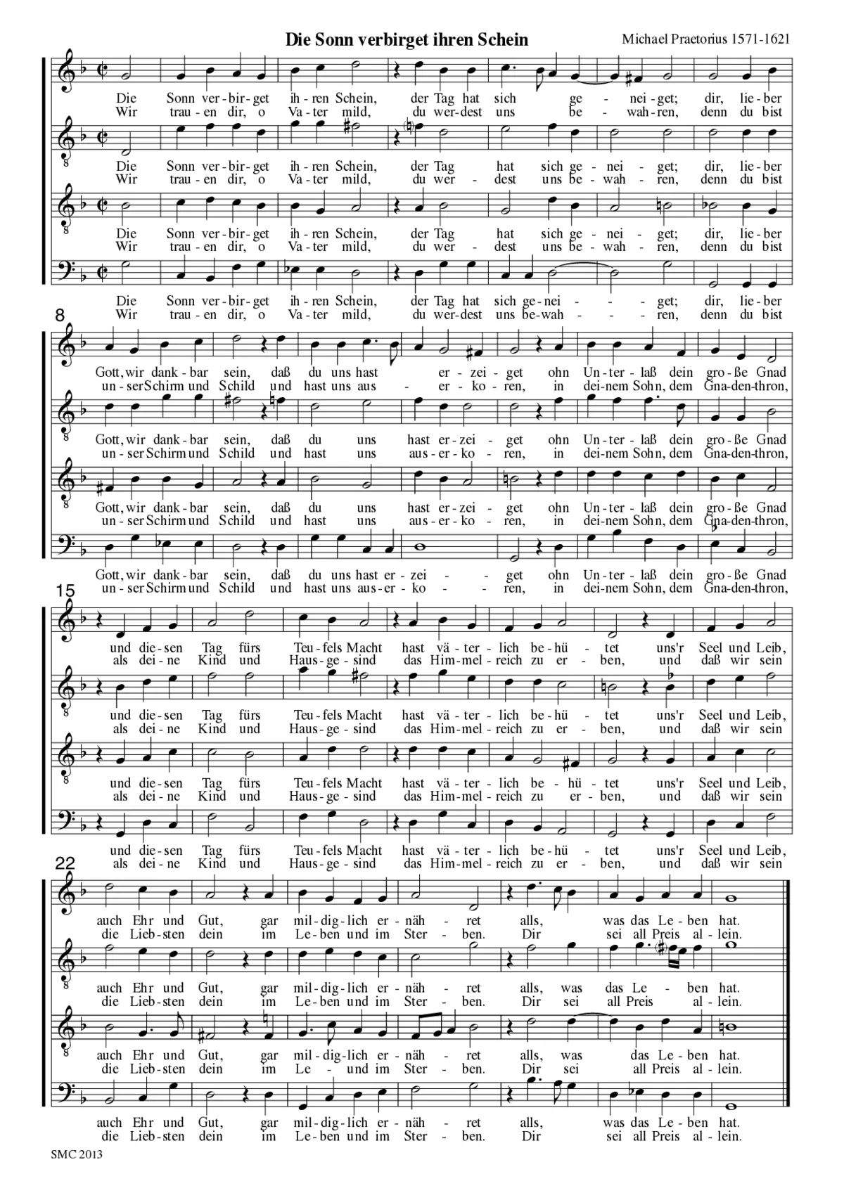 Die Sonn verbirget ihren Schein - Page 1