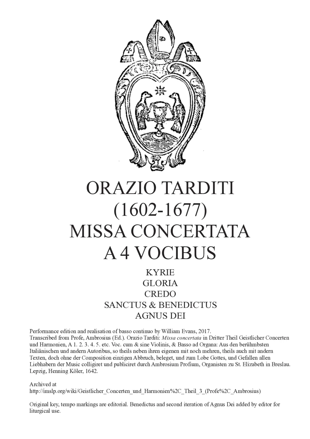 Missa concertata a 4 vocibus - Page 1