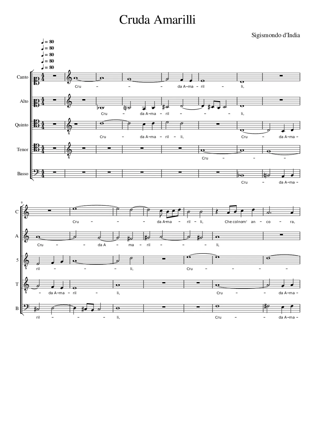 Cruda Amarilli - Page 1