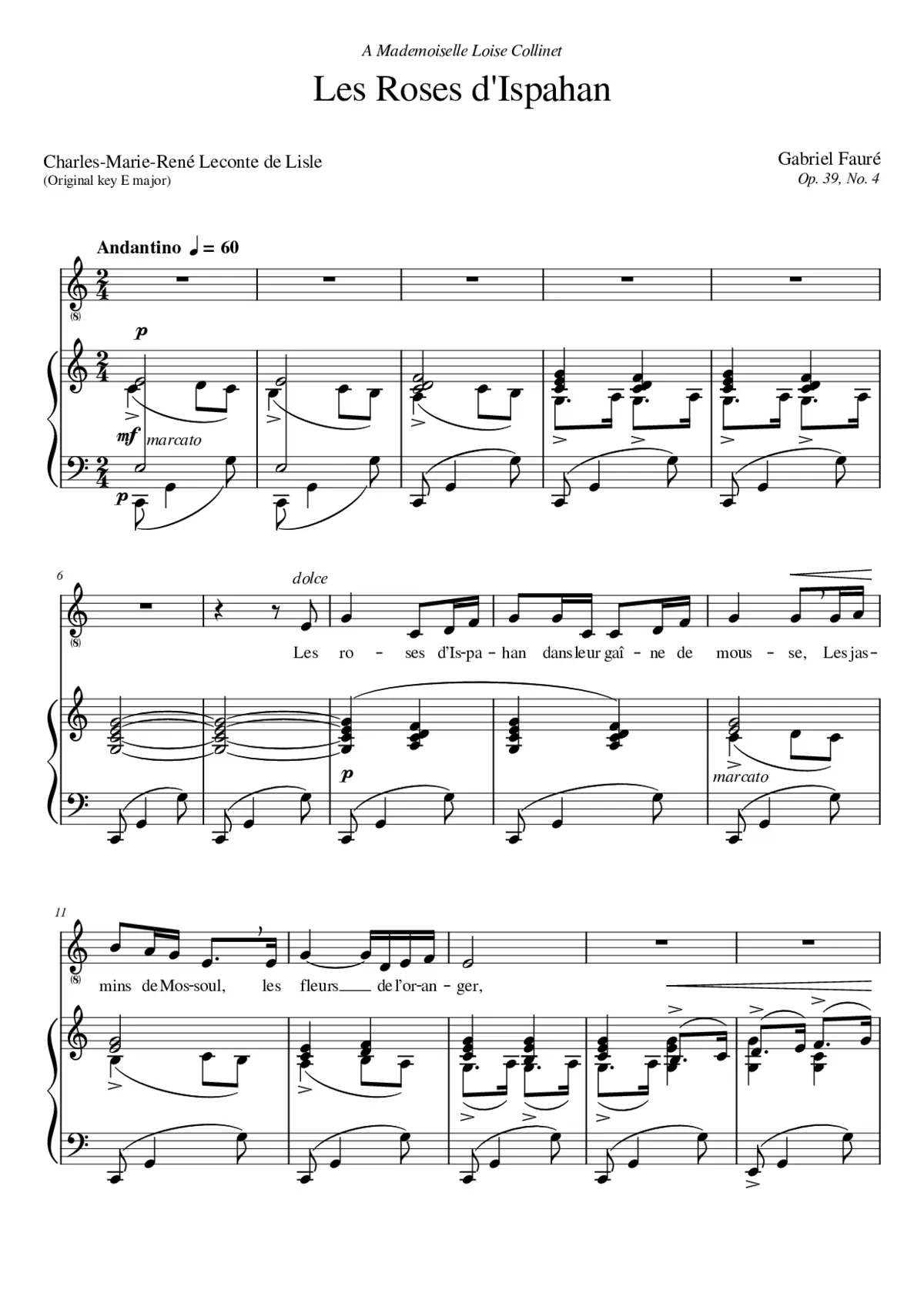 4 Melodies pour une voix Op. 39 - Page 1