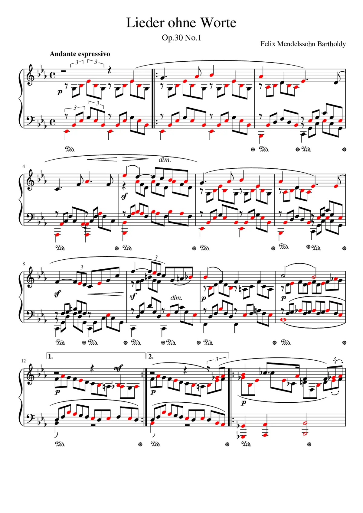 Lieder ohne Worte Op.30 - Page 1