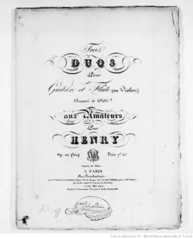 3 Duos pour Guitare et Flute (ou Violon)