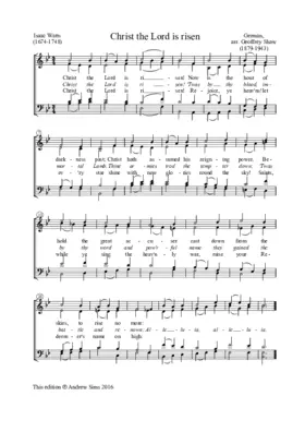 Christ the Lord is risen