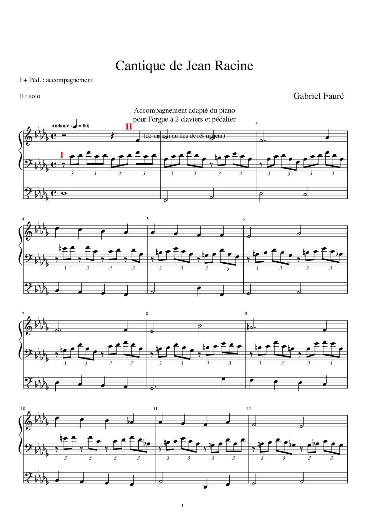 Cantique de Jean Racine - Fauré - Page 1