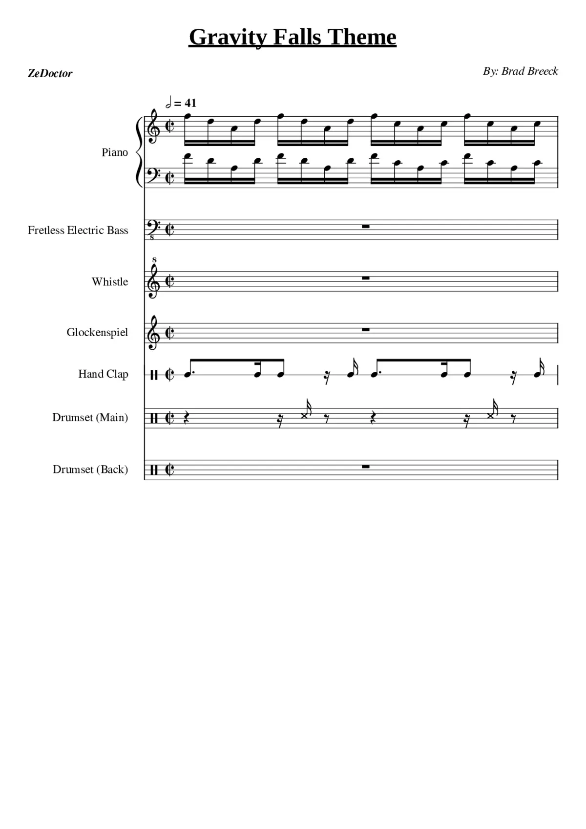 Gravity Falls Theme - Page 1