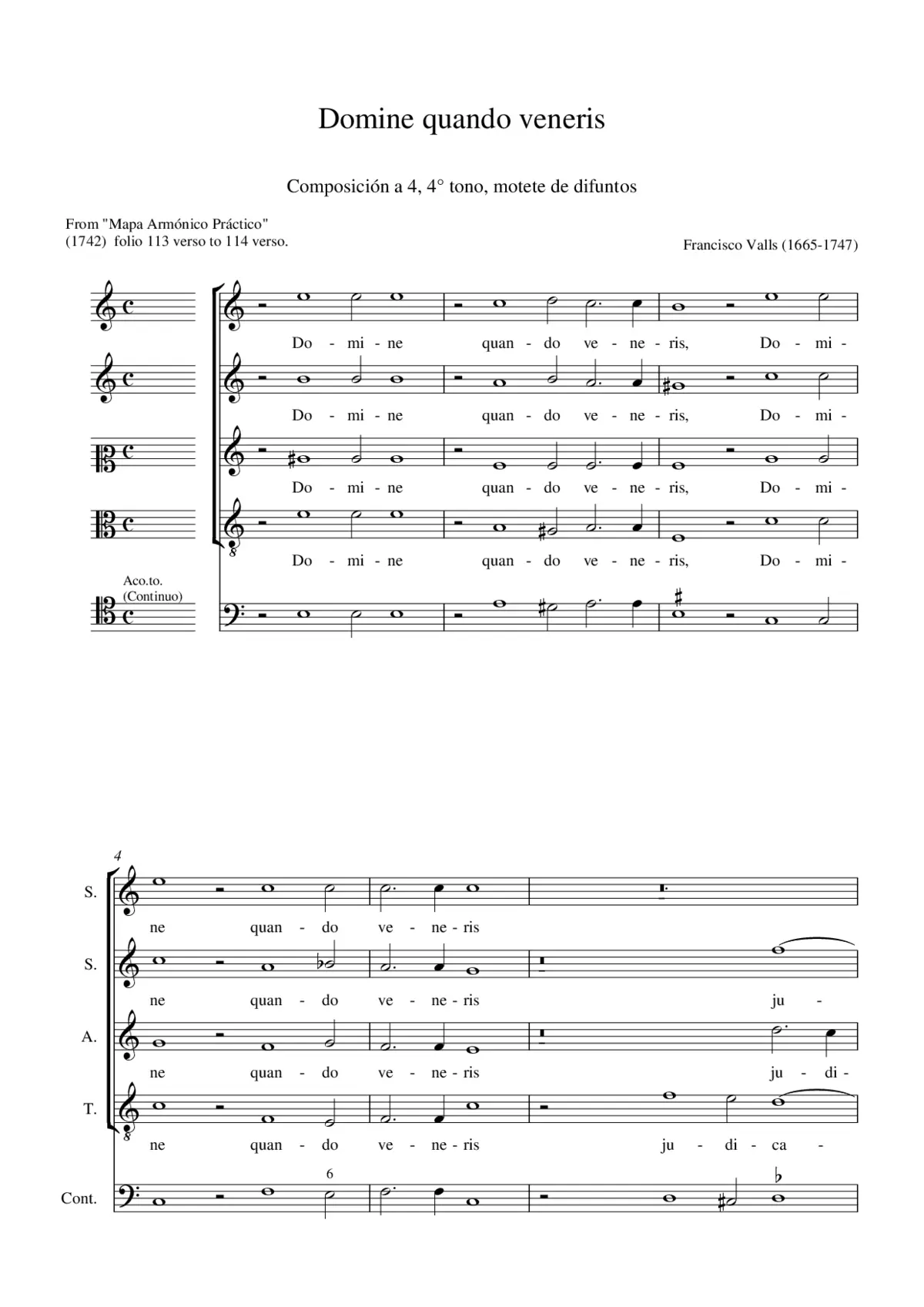 Domine quando veneris - Page 1