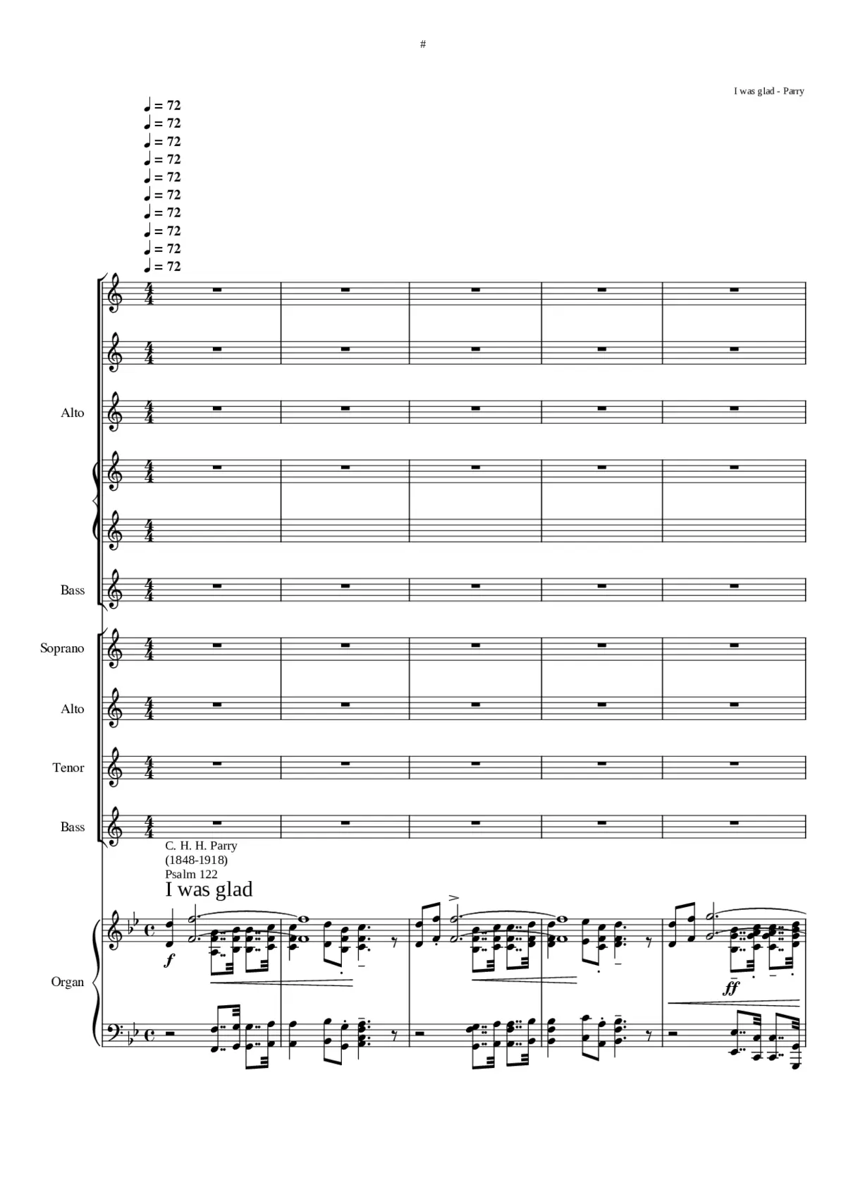 I Was Glad When They Said Unto Me - Page 1