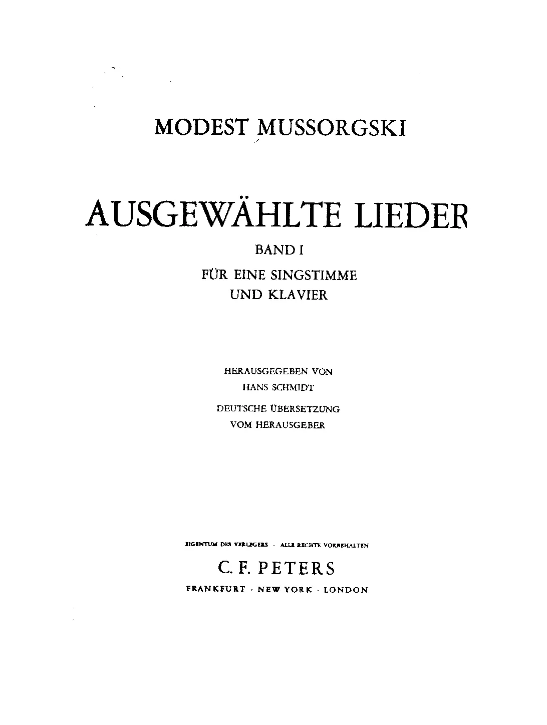 Lieder für eine Singstimme und Klavier - Page 1