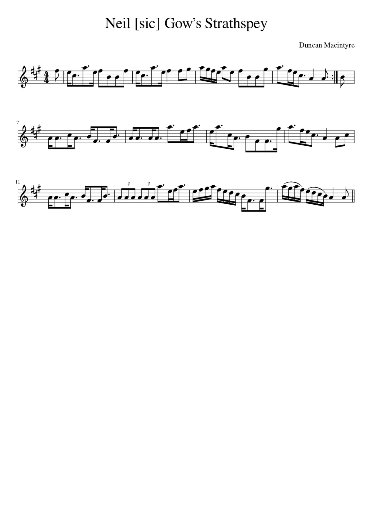 Neil [sic] Gows Strathspey - Page 1