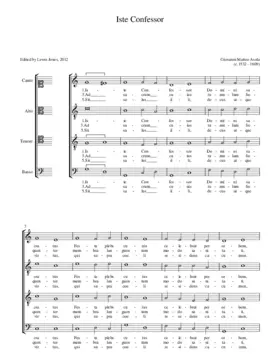 Iste Confessor a 4 (odd verses)