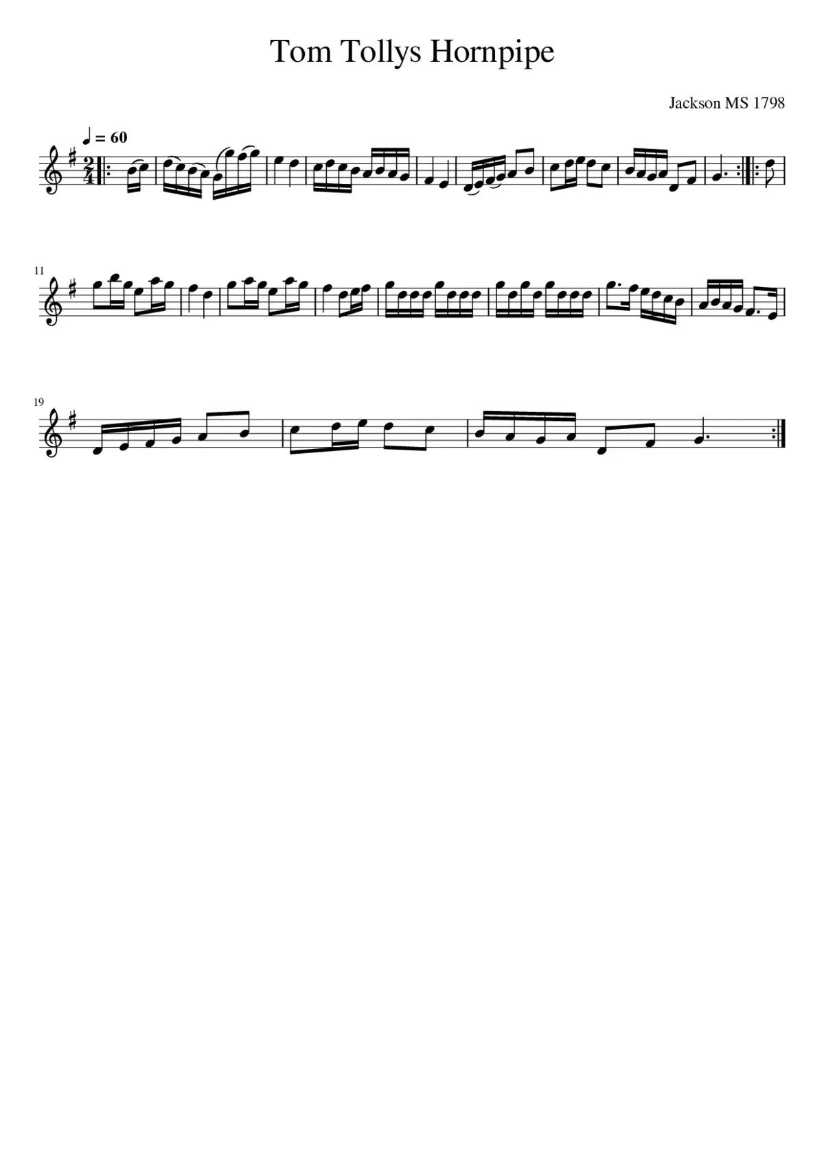 Tom Tollys Hornpipe - Page 1