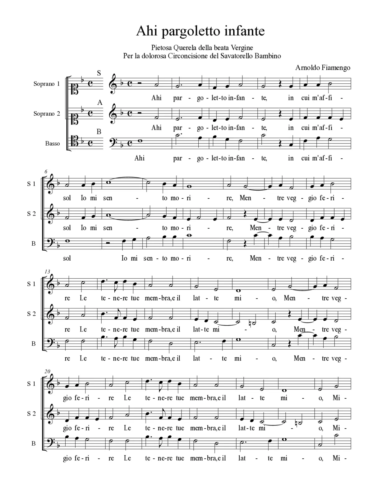 Ahi pargoletto infante - Page 1