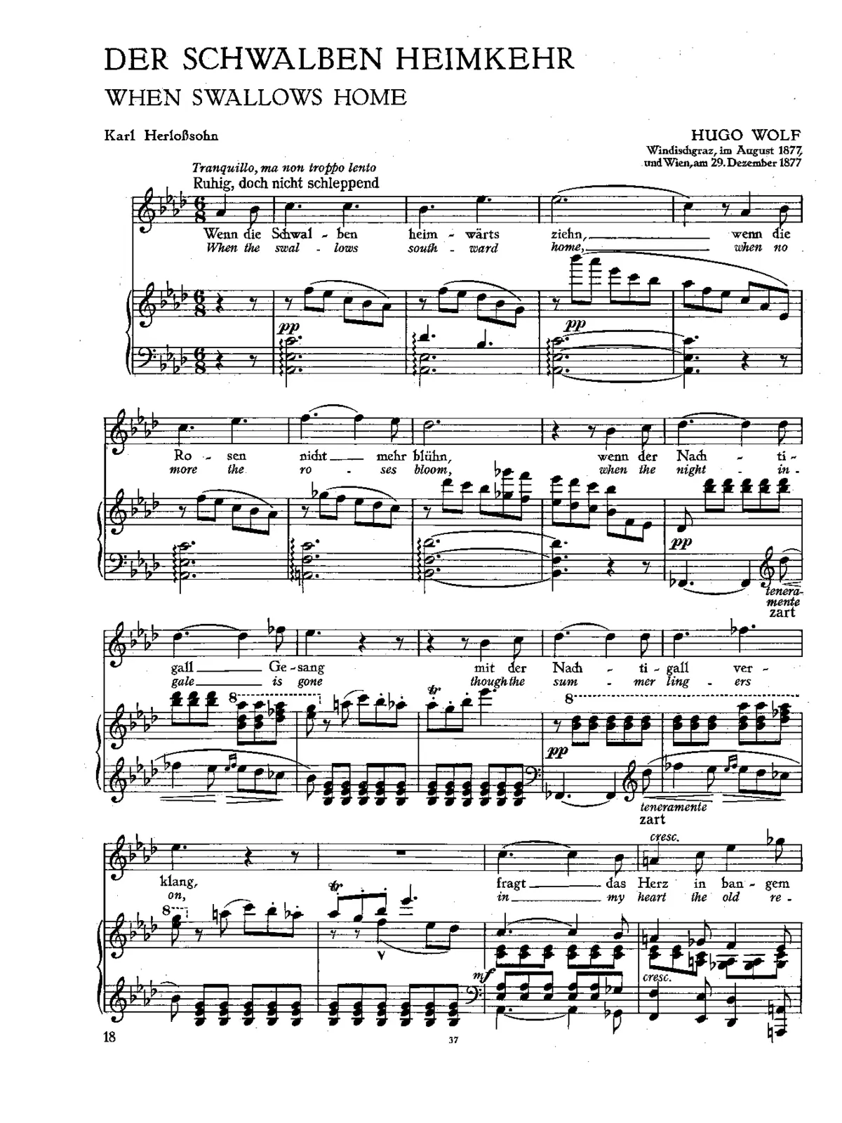 Der Schwalben Heimkehr - Page 1