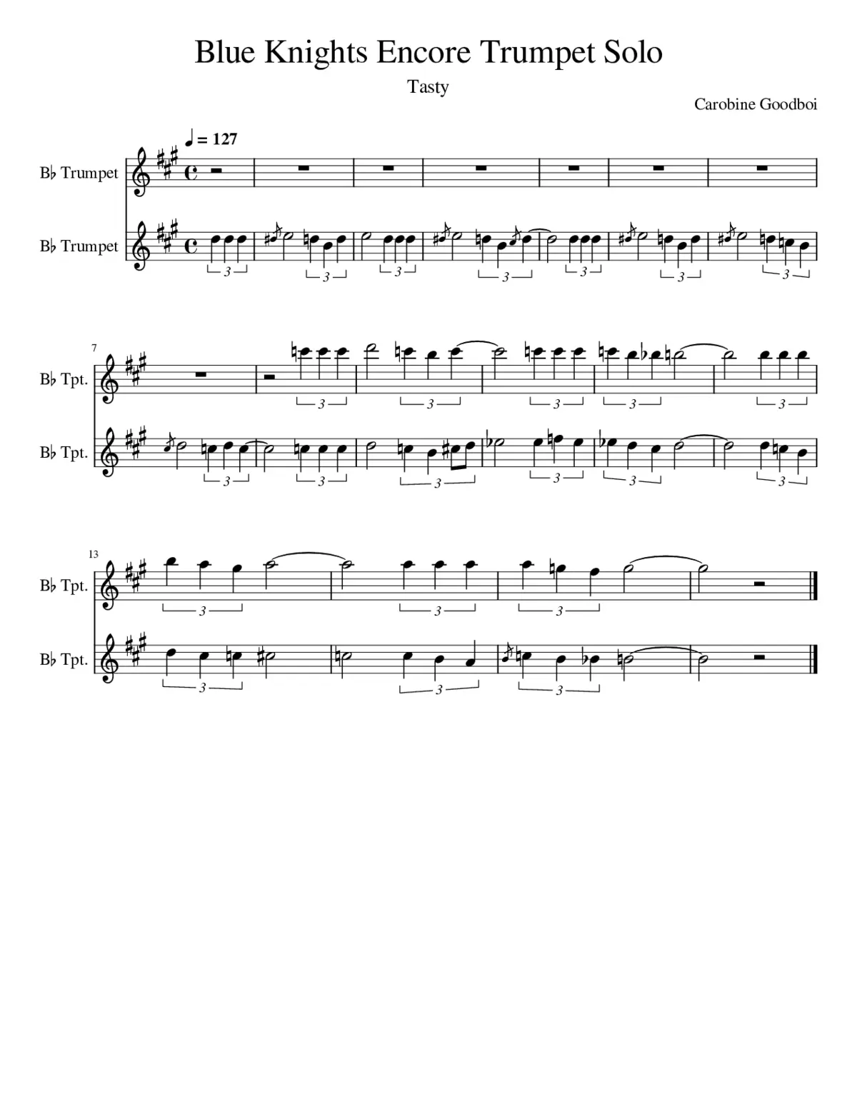 2014 Blue Knights Encore Trumpet Solo - Page 1