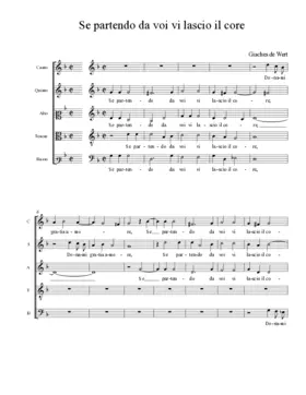 Se partendo da voi vi lascio il core