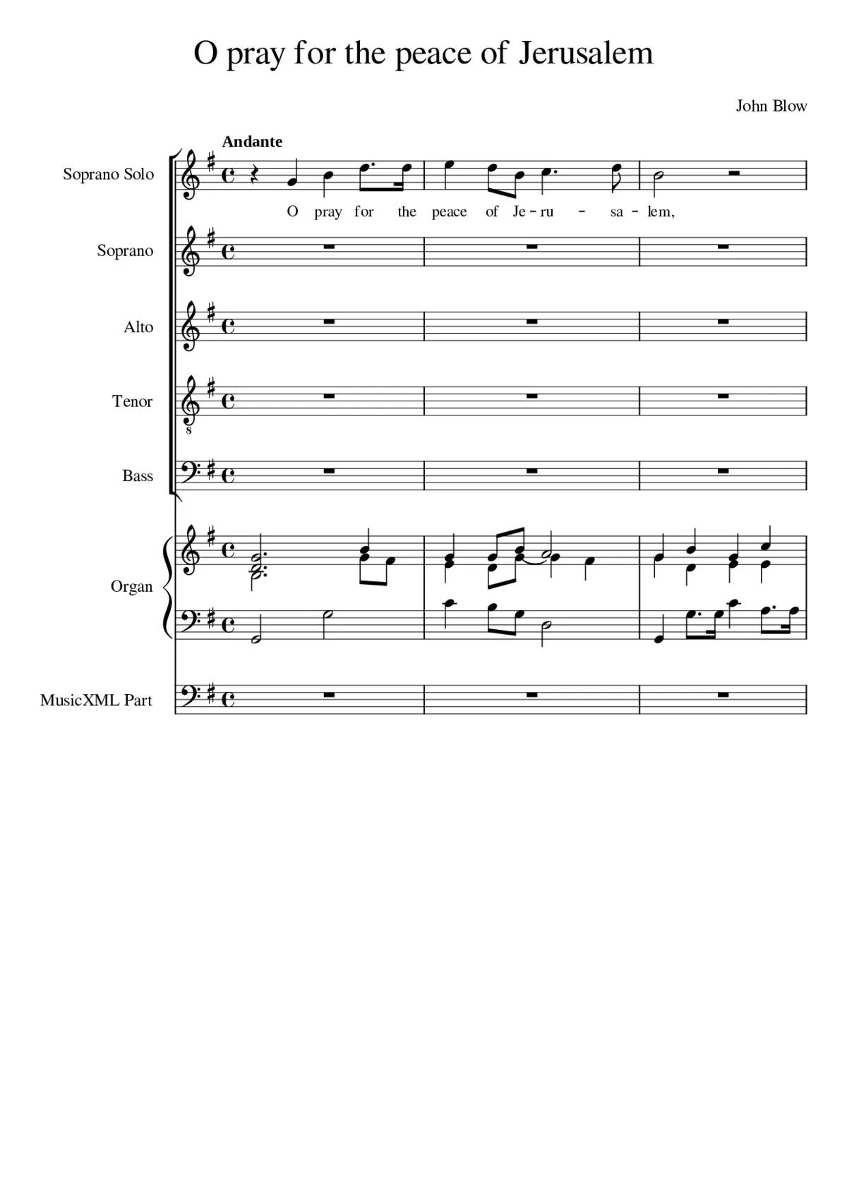 O Pray for the Peace of Jerusalem - Page 1