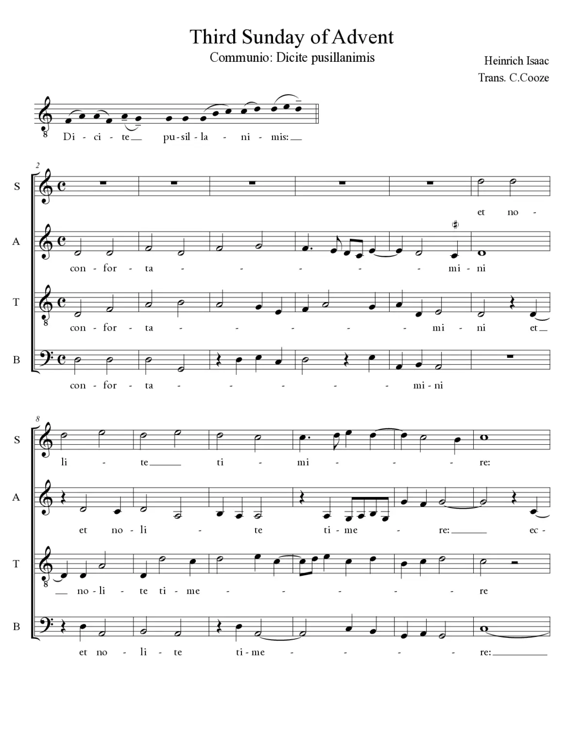 Dicite pusillanimis - Page 1