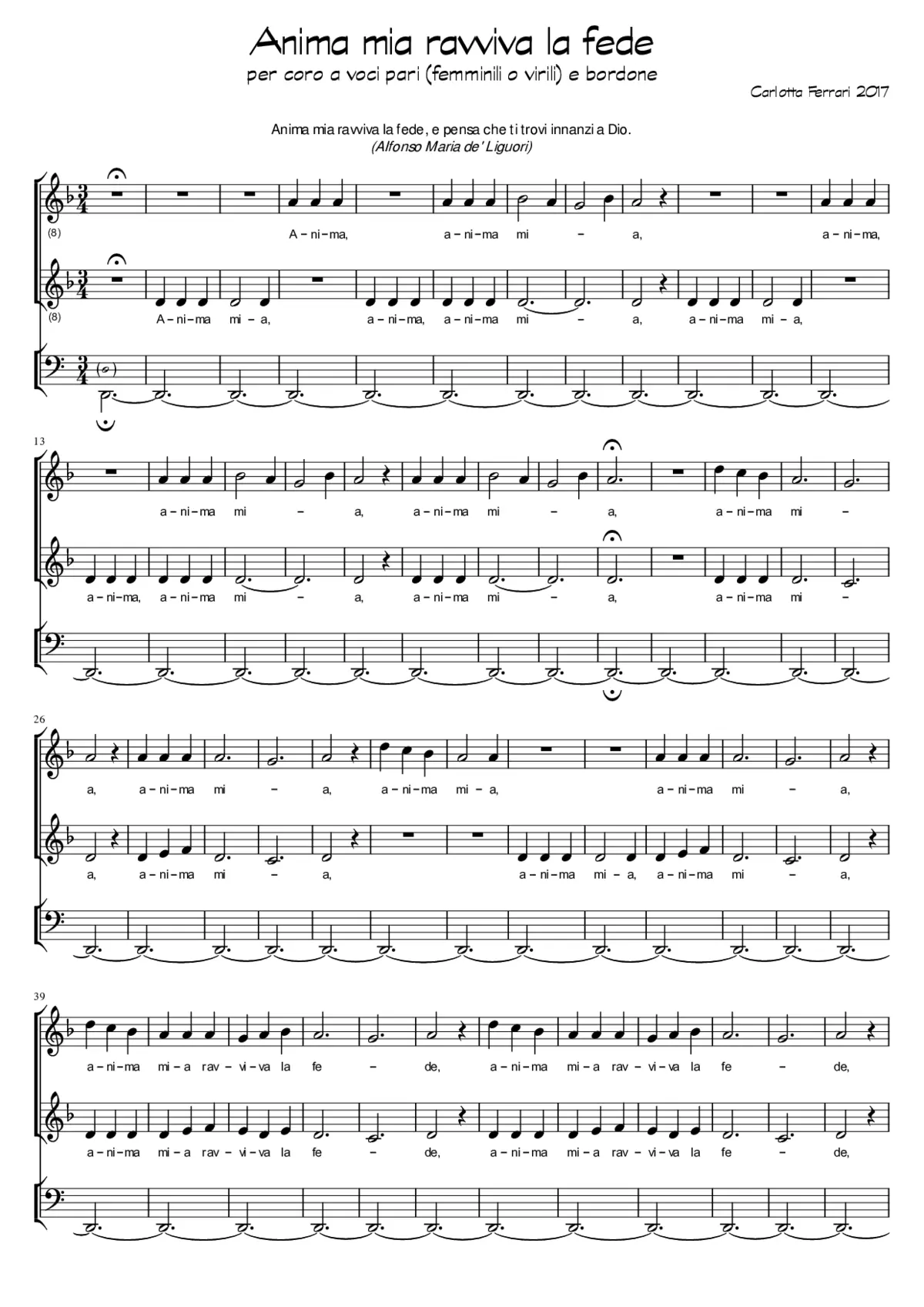 Anima mia ravviva la fede - Page 1