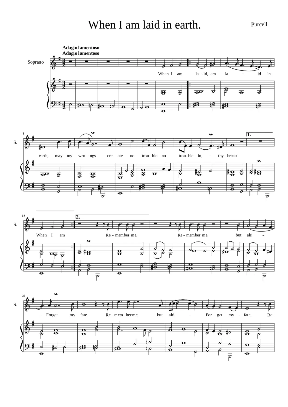 Dido's Lament - Page 1