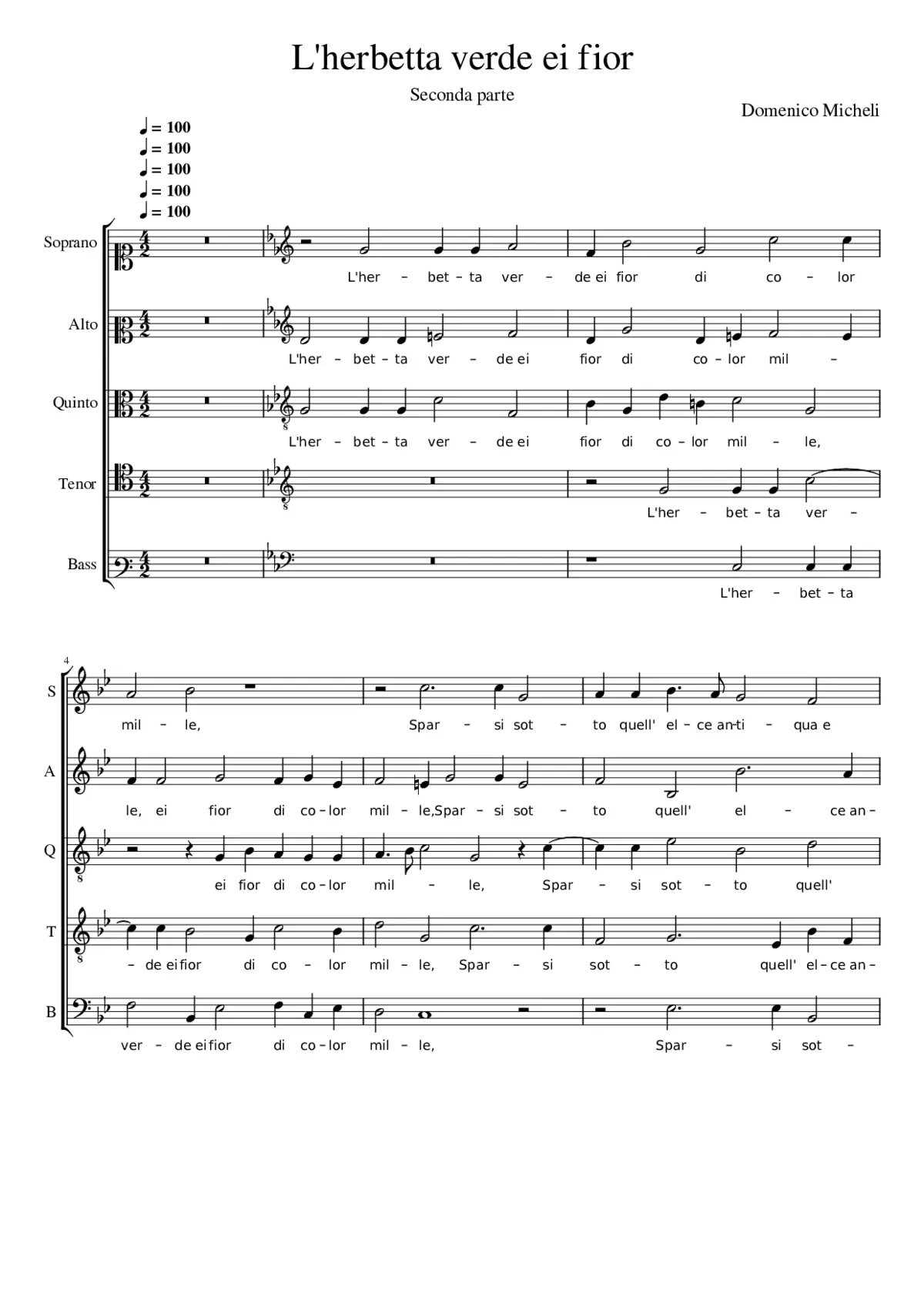 L'herbetta verde ei fior - Page 1