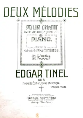Deux Mélodies pour chant et accompagnement de piano