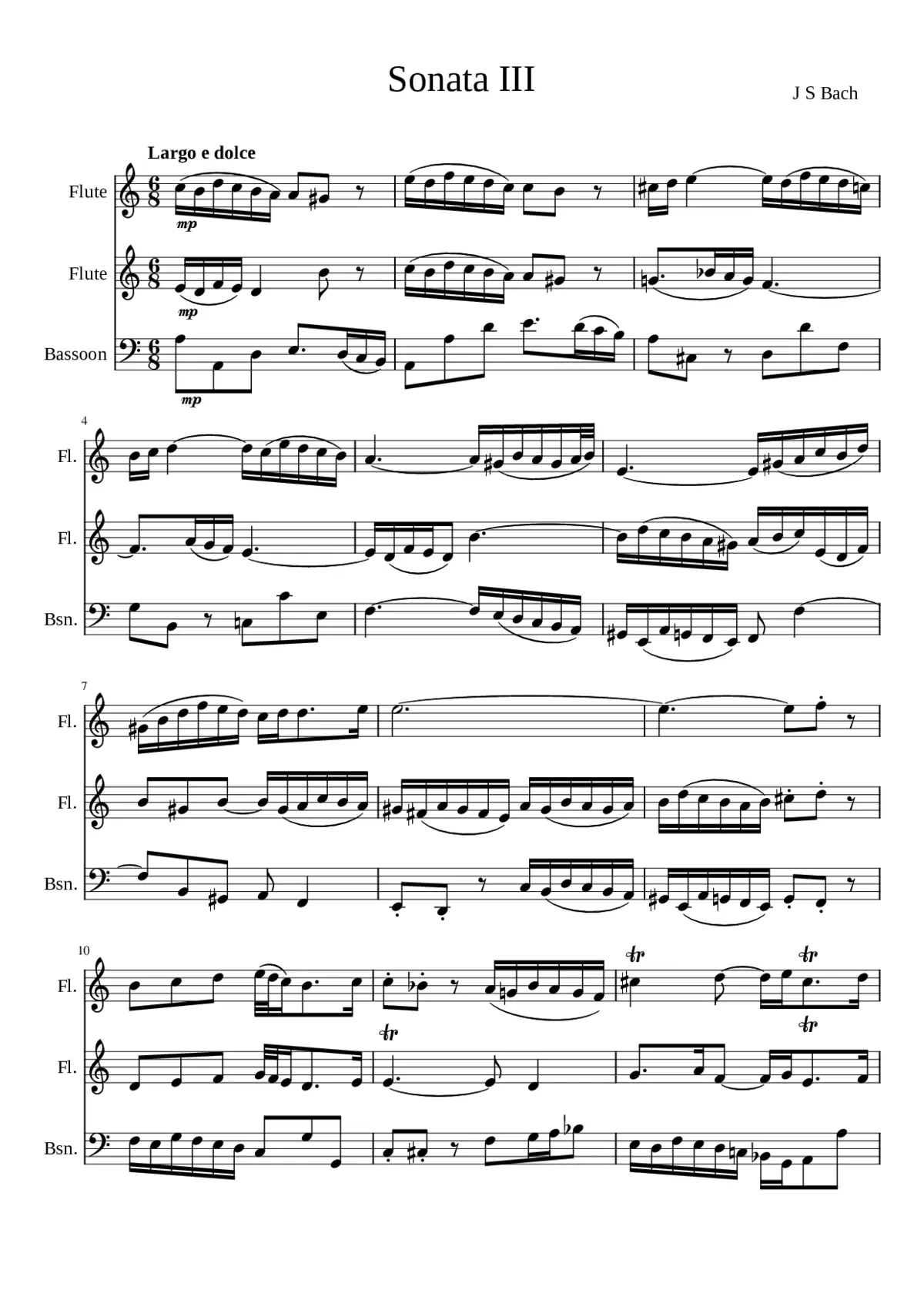 Flute Sonata in E-flat major BWV 1031 - Page 1