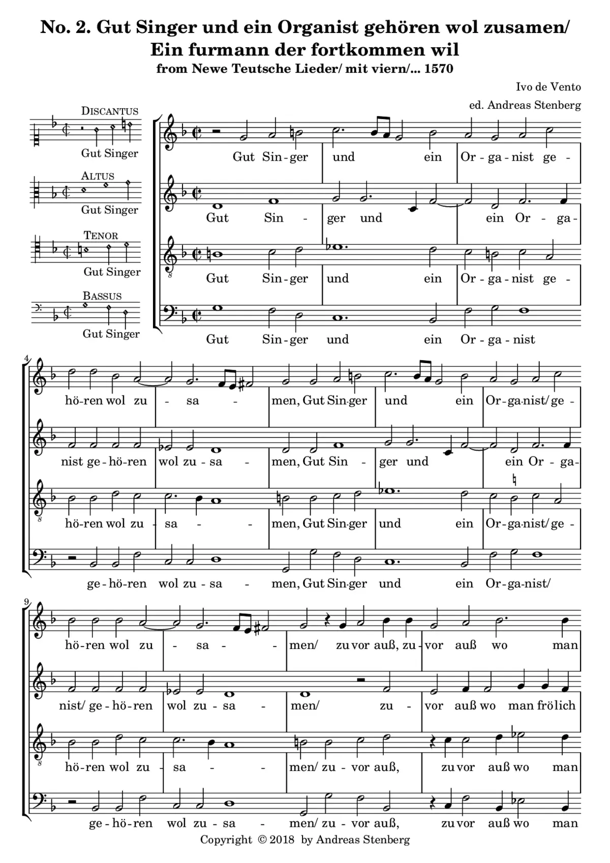 Gut Singer und ein Organist / Ein furmann der fortkommen wil - Page 1