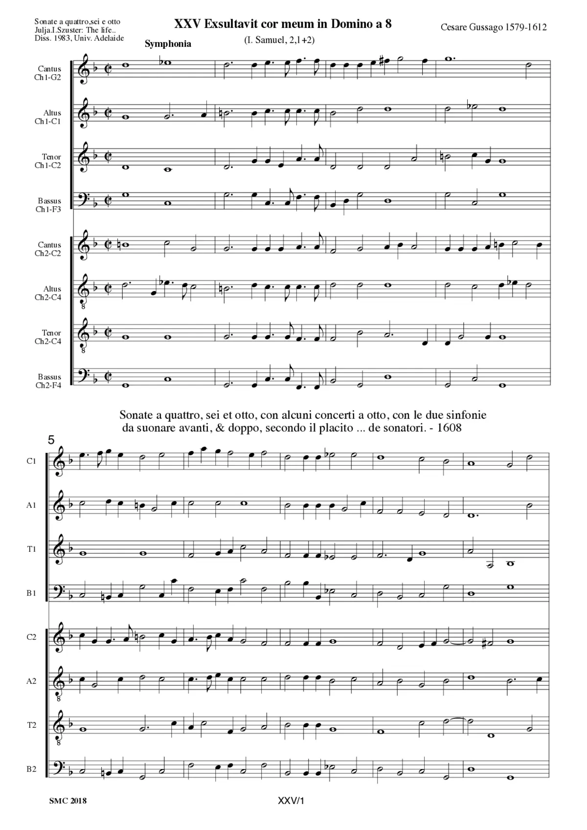 Exultavit cor meum - Page 1