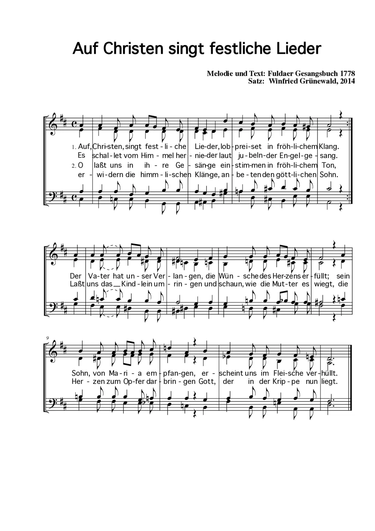 Auf, Christen, singt festliche Lieder - Page 1