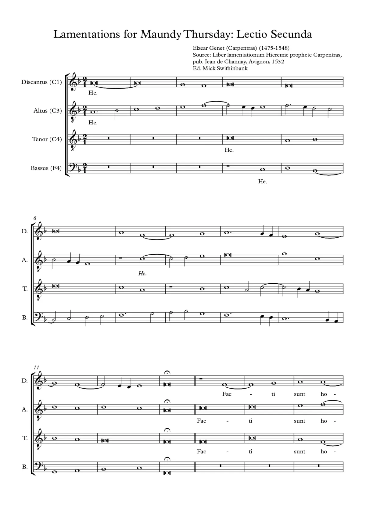 Lamentations for Maundy Thursday, Lesson Two - Page 1