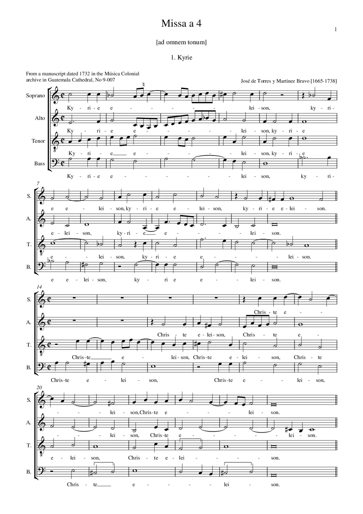 Missa a 4 - Page 1