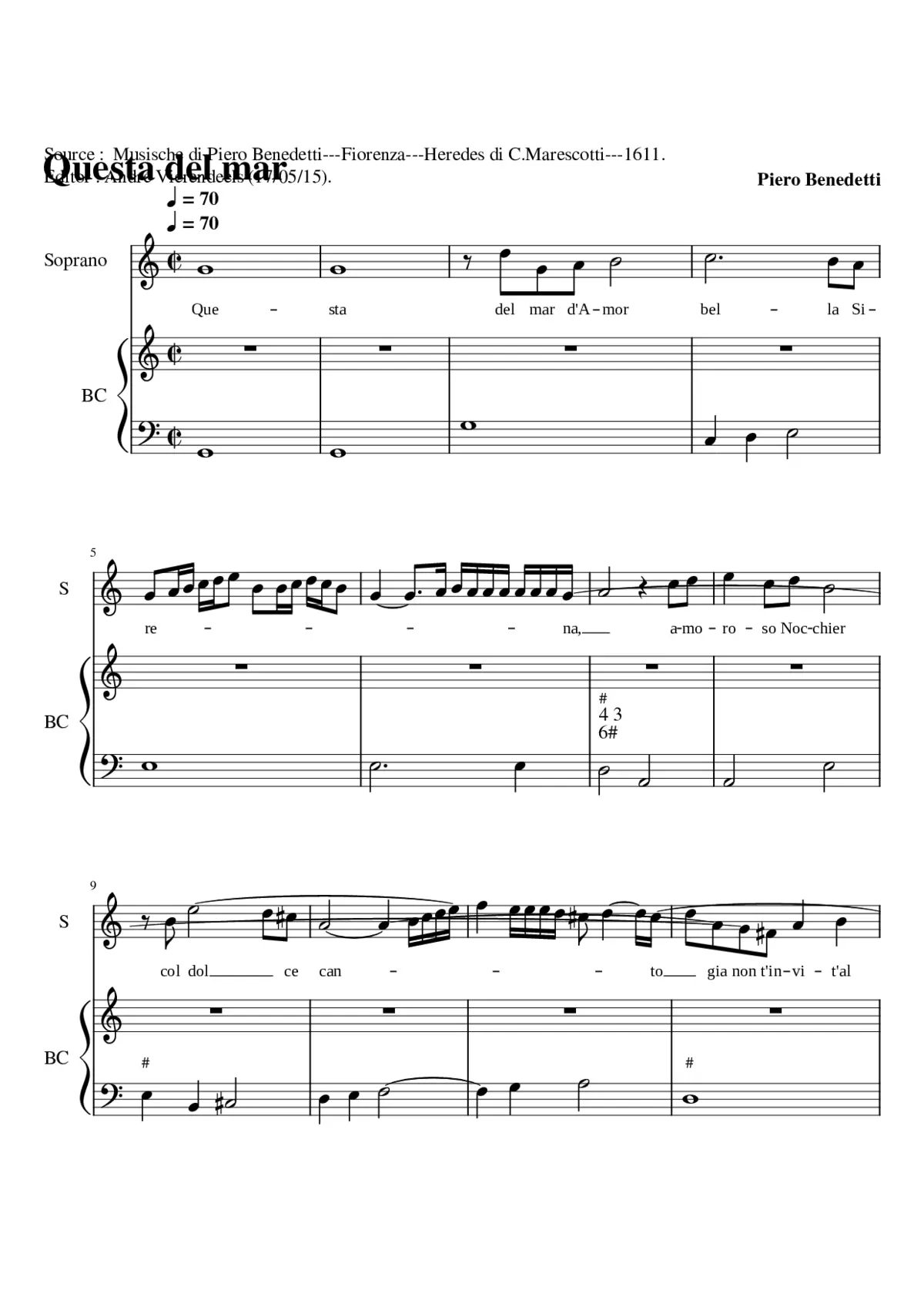 Questa del mar d'Amor bella - Page 1