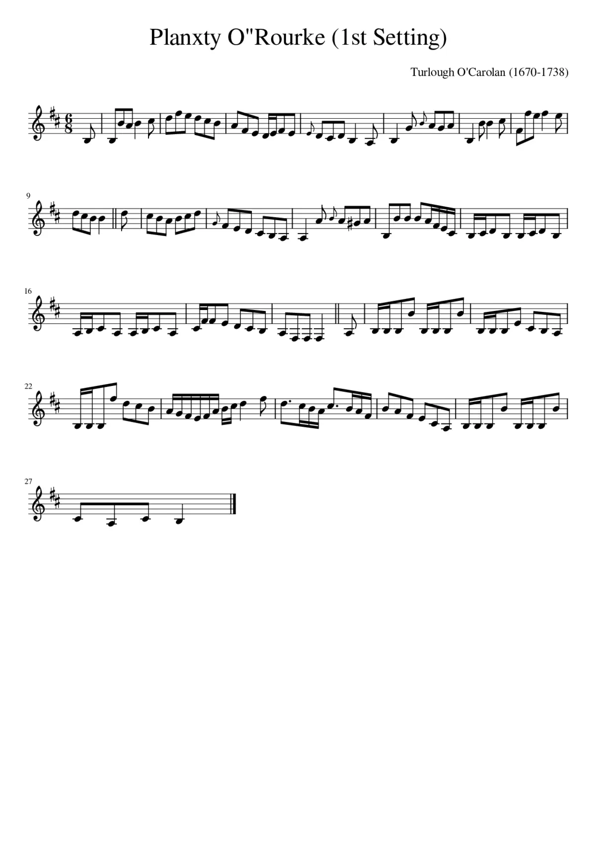 Planxty ORourke (1st Setting) - Page 1