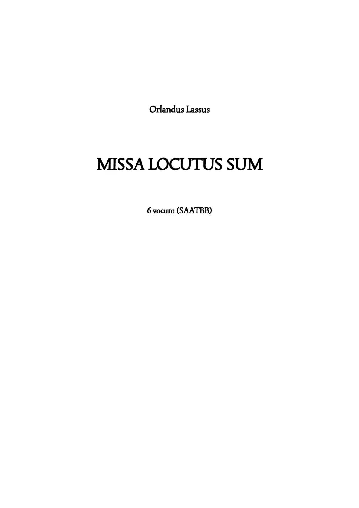 Missa Locutus sum - Page 1