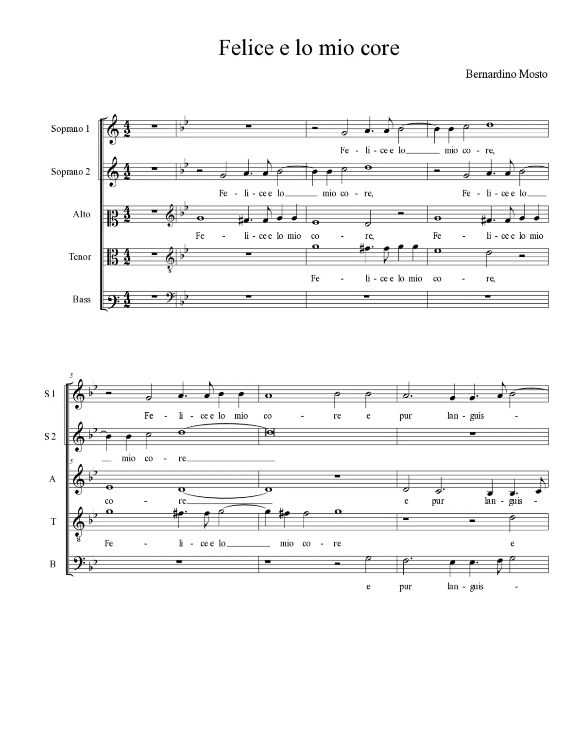 Felice e lo mio core - Page 1
