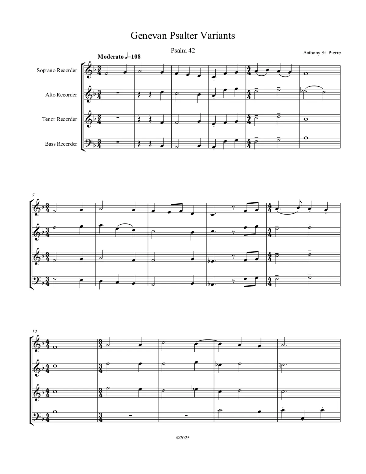 3 Genevan Psalms - Page 1