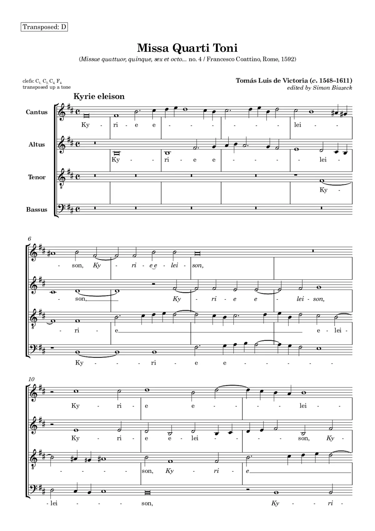 Missa Quarti toni - Page 1