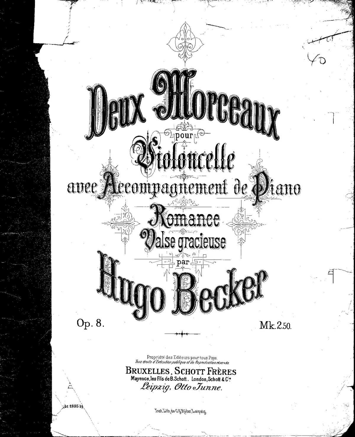 2 Morceaux pour violoncelle avec accompagnement de piano - Page 1