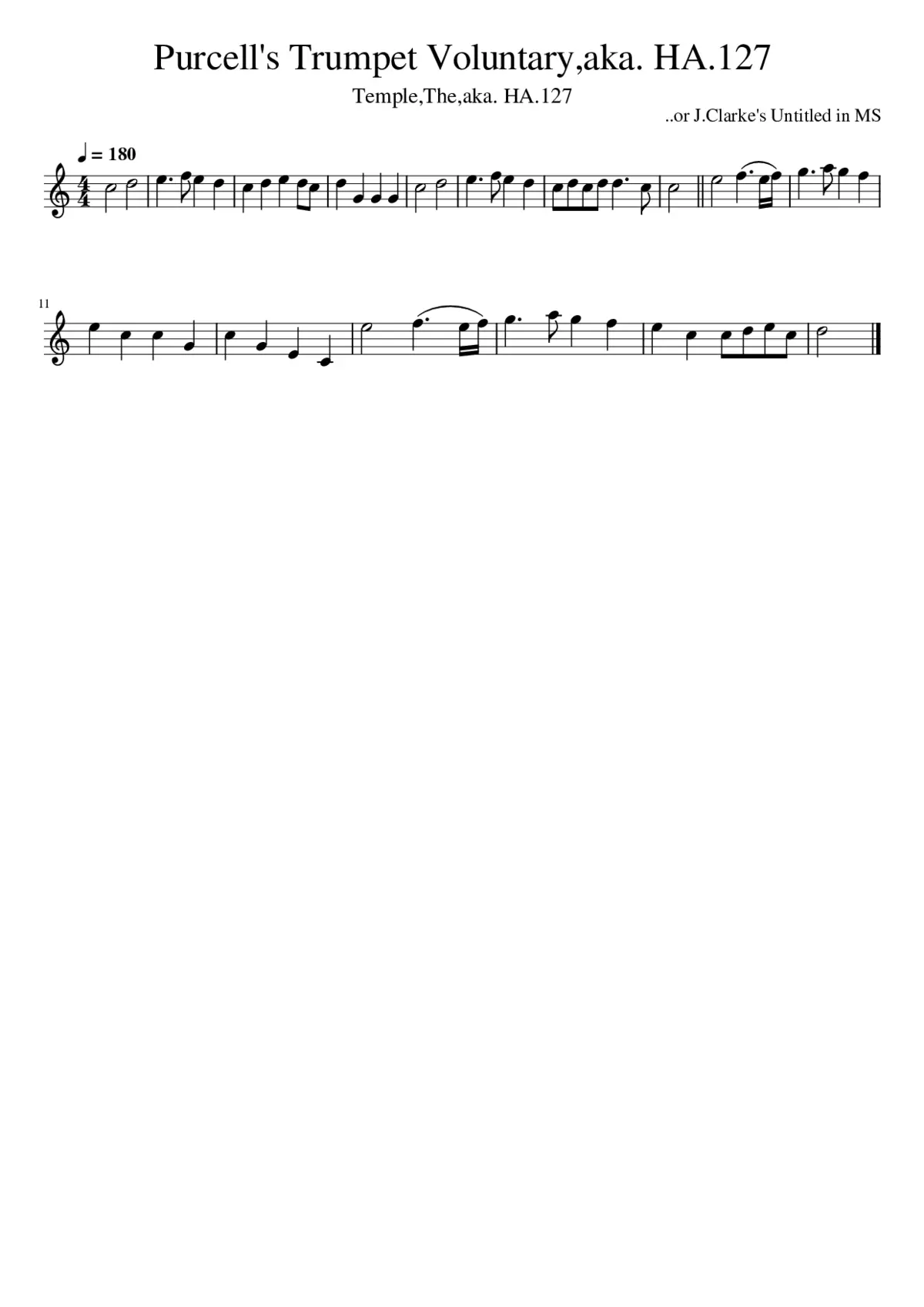 Purcell's Trumpet Voluntaryaka. HA.127 - Page 1