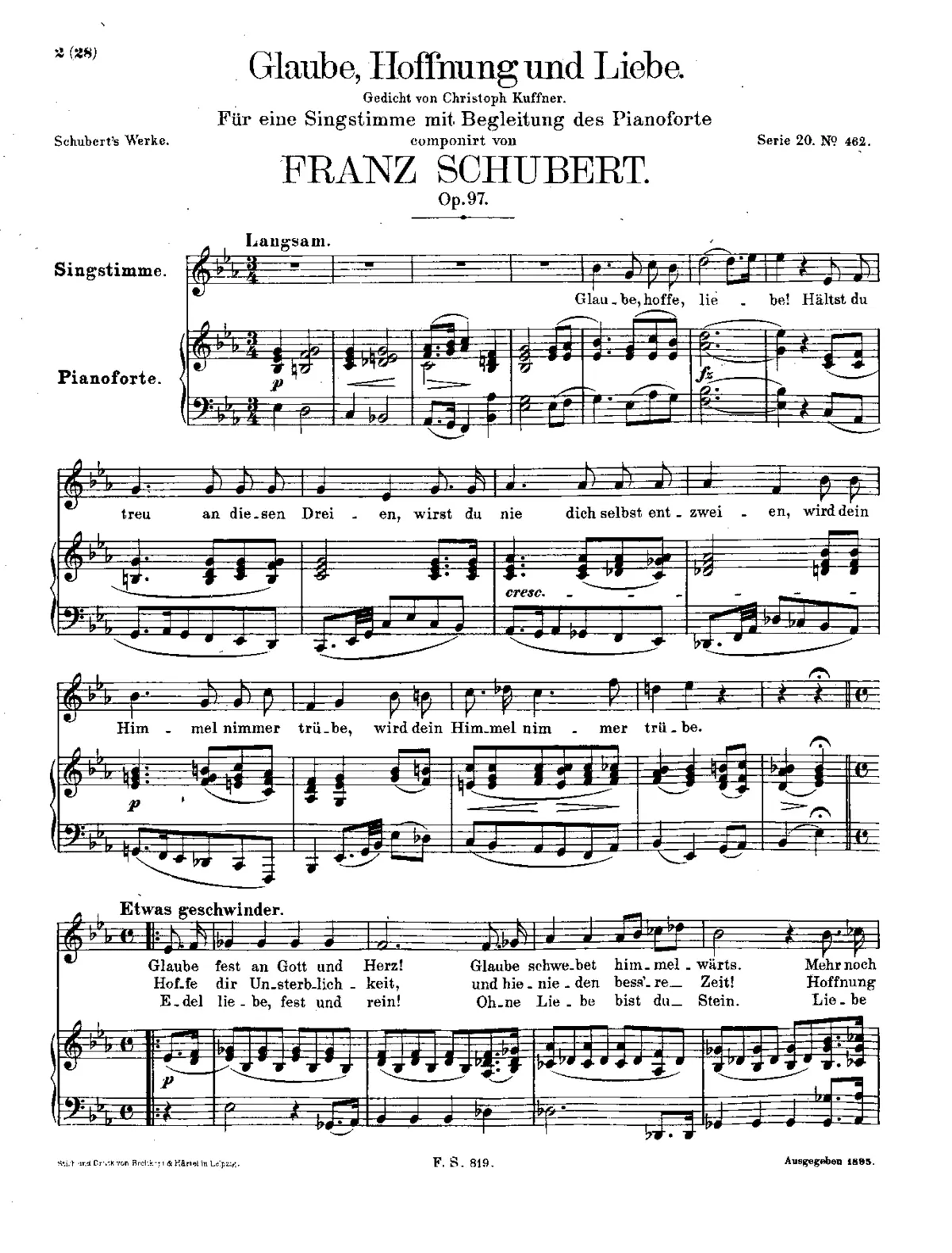 Glaube, Hoffnung und Liebe, D.955 - Page 1