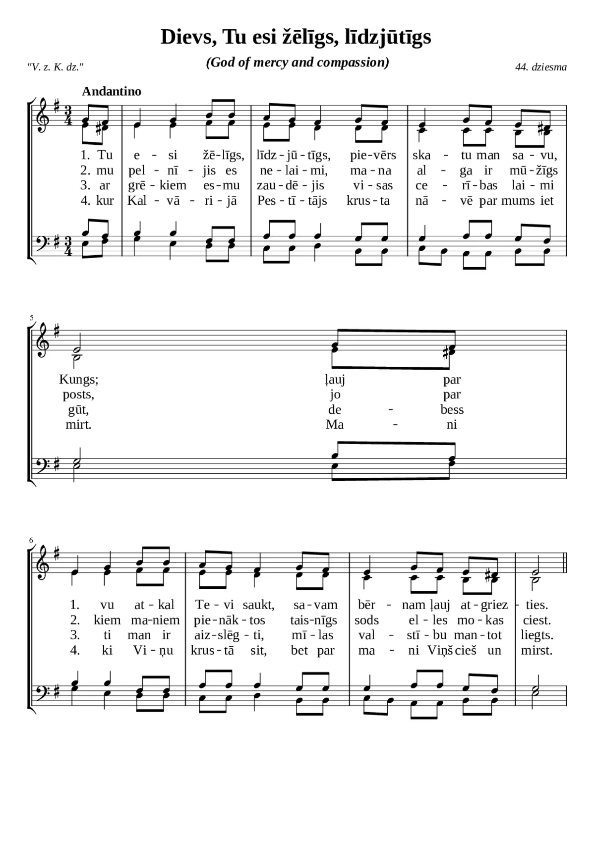 Dievs Tu esi (God of mercy) - Page 1