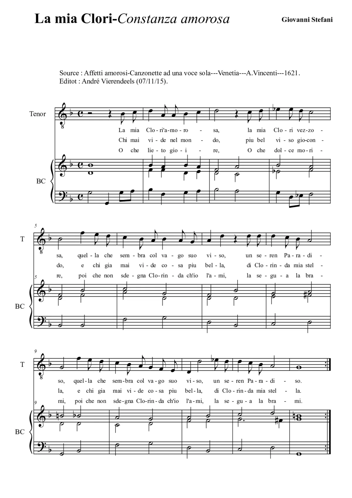 La mia Clori - Constanza amorosa - Page 1