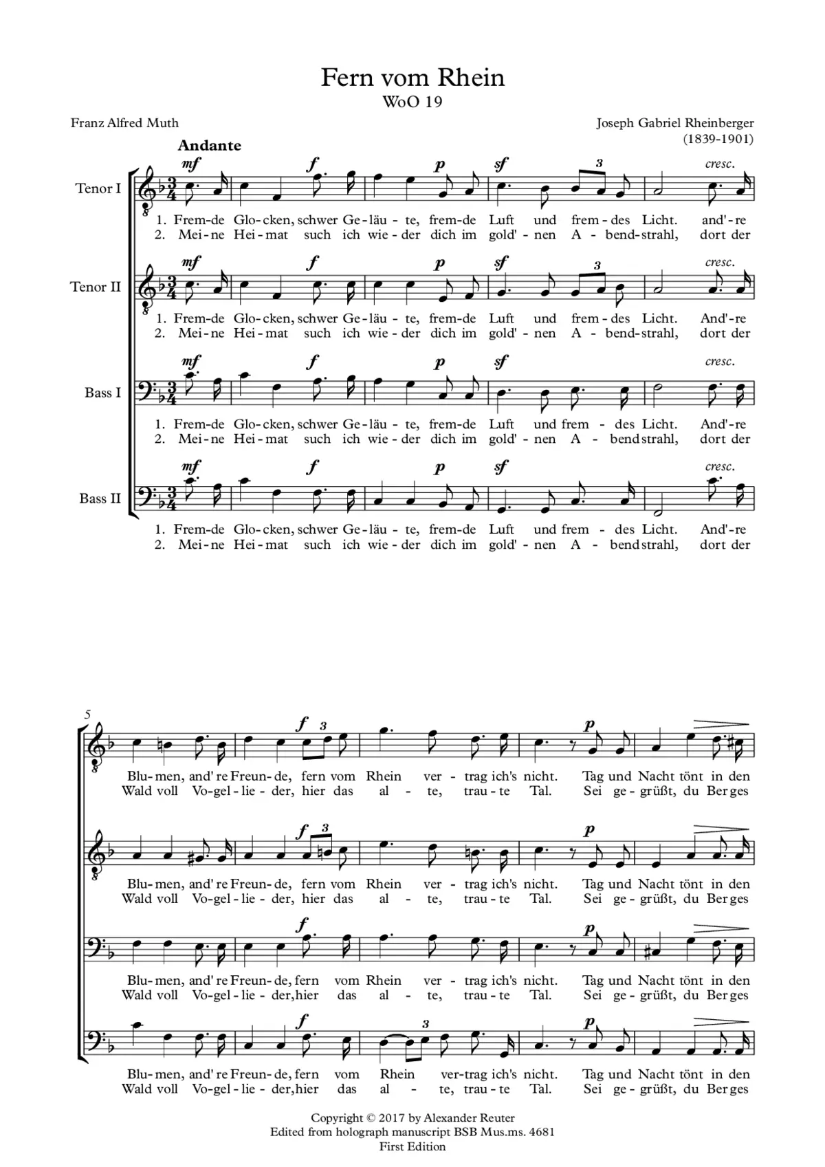 Fern vom Rhein, WoO 19 - Page 1