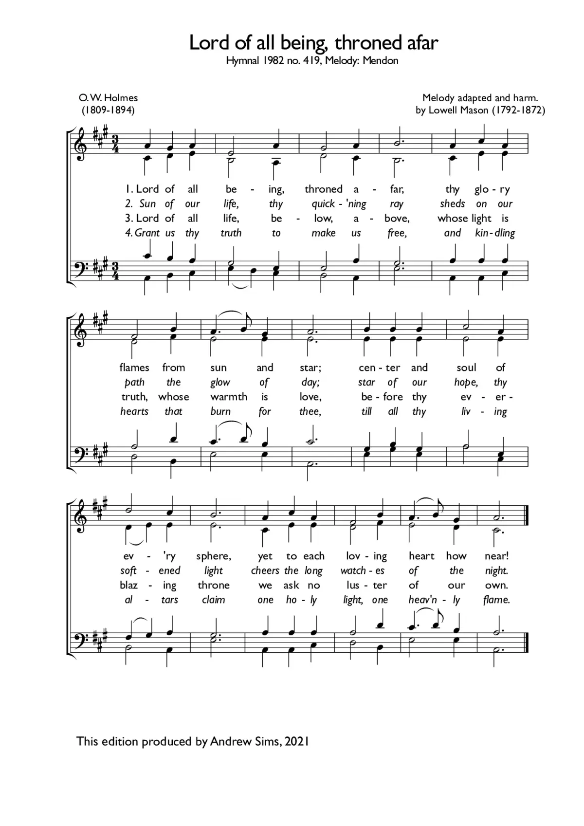 Lord of all being, throned afar - Page 1