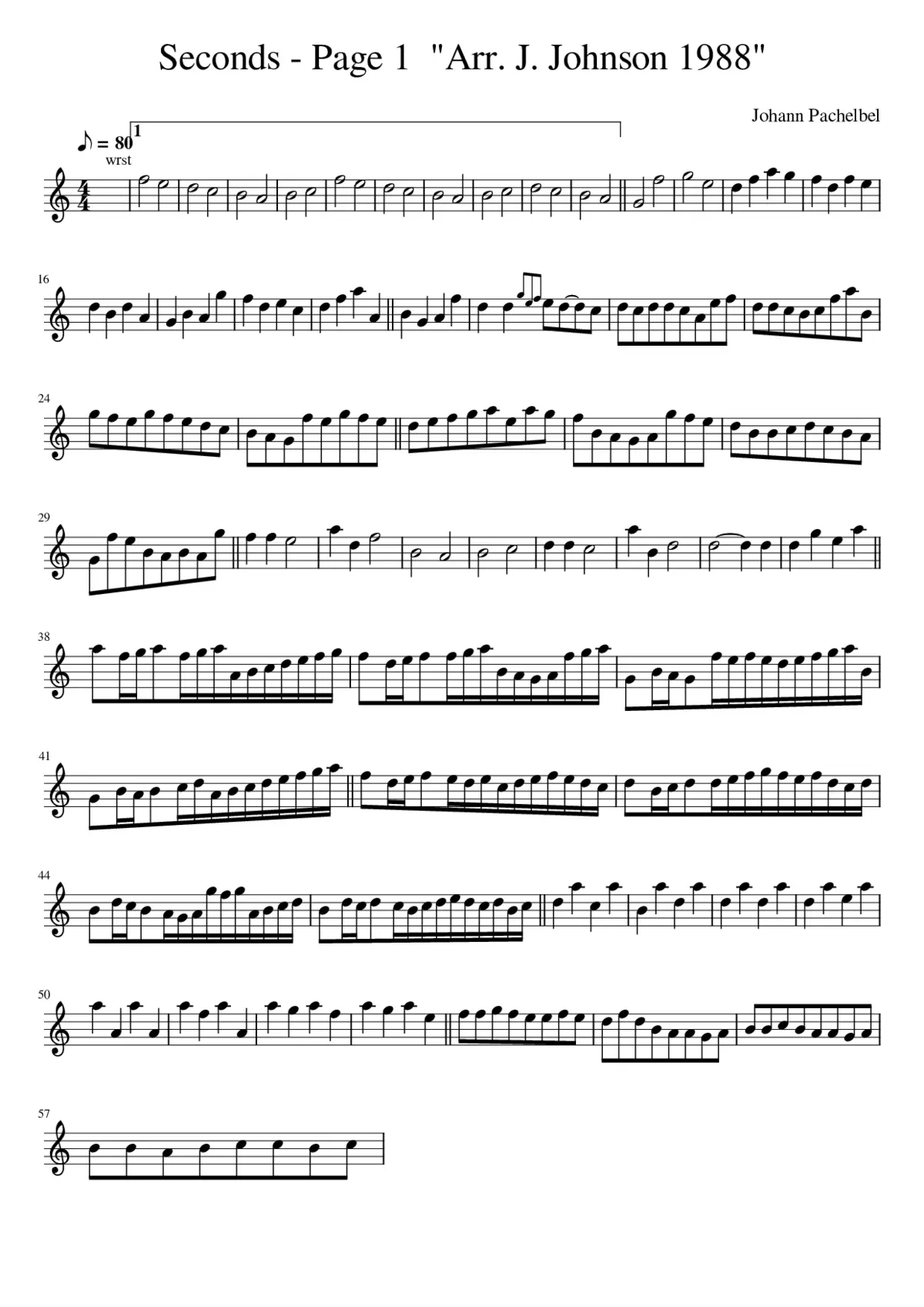 Seconds - Page 1 Arr. J. Johnson 1988 - Page 1